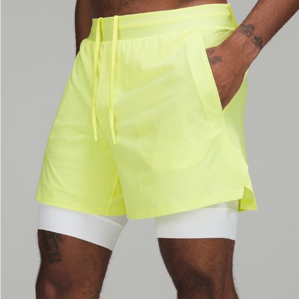 Lululemon Vented Tennis Short - NWT Electric Yellow/White